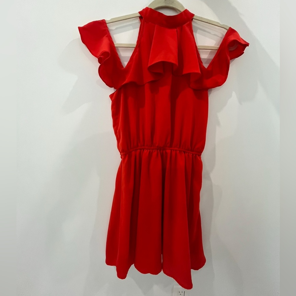 Papaya: Vibrant Red Ruffle Blouse
